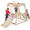 Costway 6-in-1 Indoor Jungle Gym Wooden Playground Climber Playset for Kids 1+ Years Multicolor/Natural